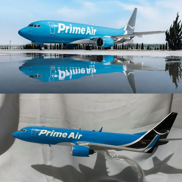 Handmade Boeing 737-800, Prime Air livery scale model built by Wingcraft Models