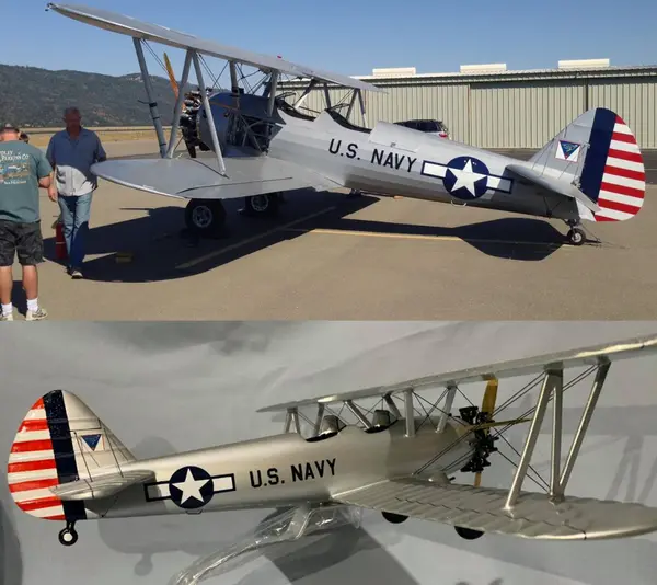 Handmade Boeing Stearman scale model built by Wingcraft Models