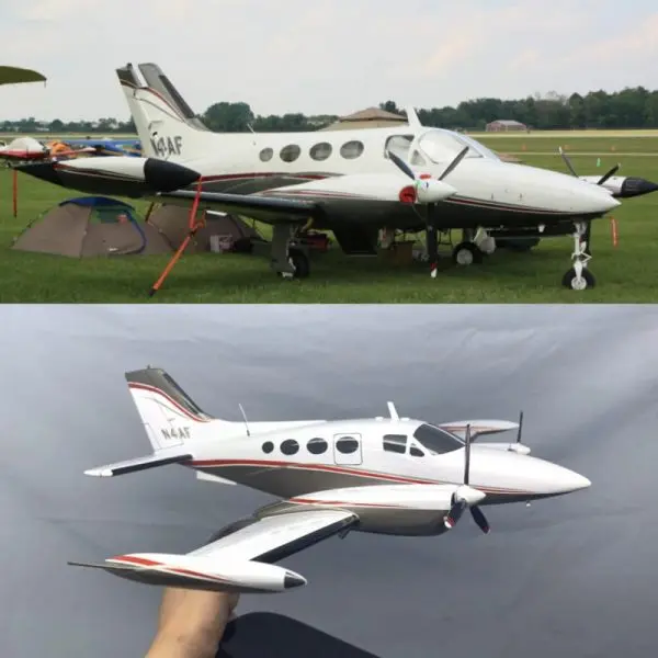 Handmade Cessna 421 scale model built by Wingcraft Models