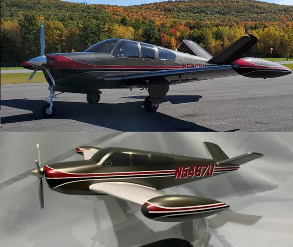 Handmade Beechcraft V35 Bonanza scale model built by Wingcraft Models